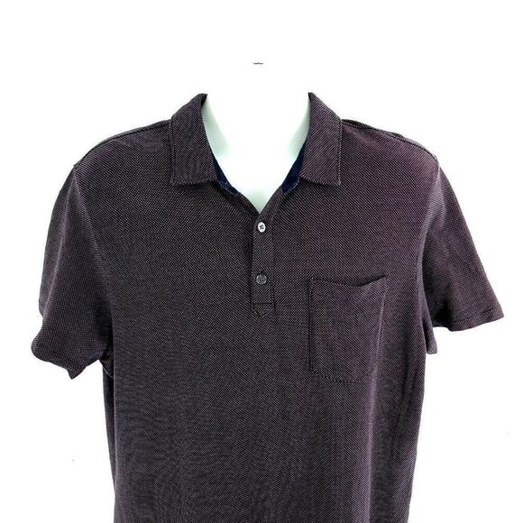 Banana Republic Performance Pique Polo Shirt Red Blue Textured XL Standard Fit - Picture 1 of 9